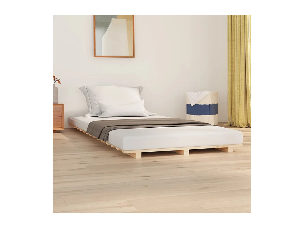 Cama 100x200 cm madera maciza de pino ES48473