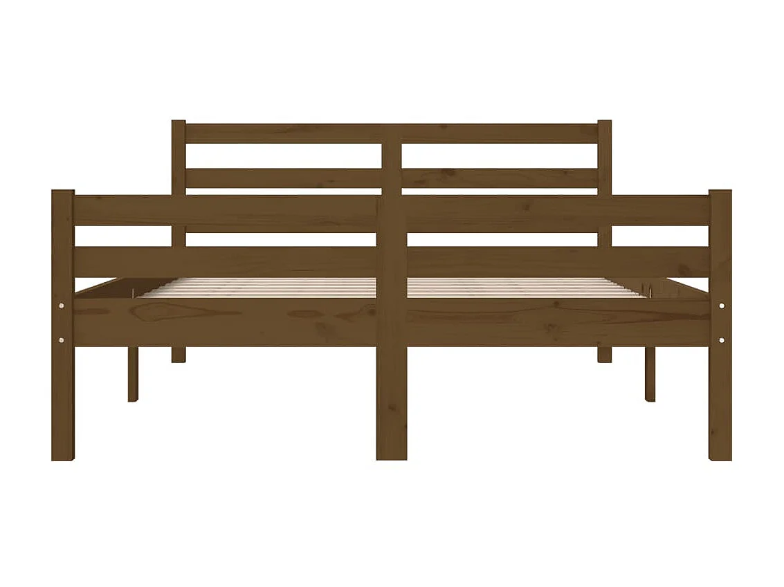 Lit-120x190 cm Marron miel Bois massif Petit Double EGGB58448