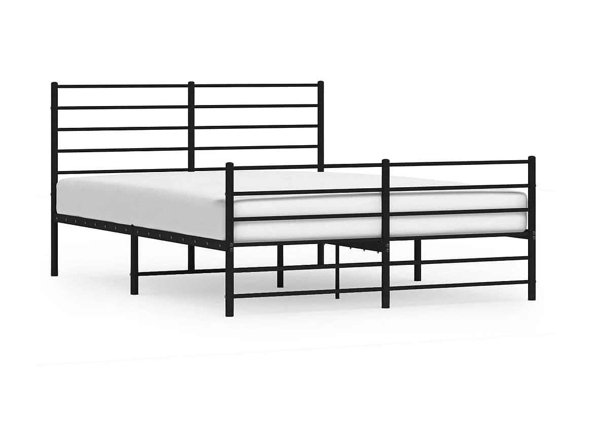 Cama com cabeceira e pés 160x200 cm metal preto PT865342