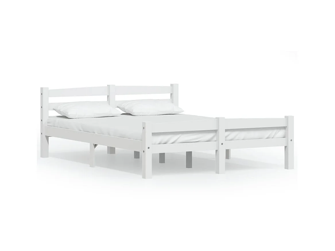 Lit-120x200 cm Blanc Bois de pin massif EGGB65971