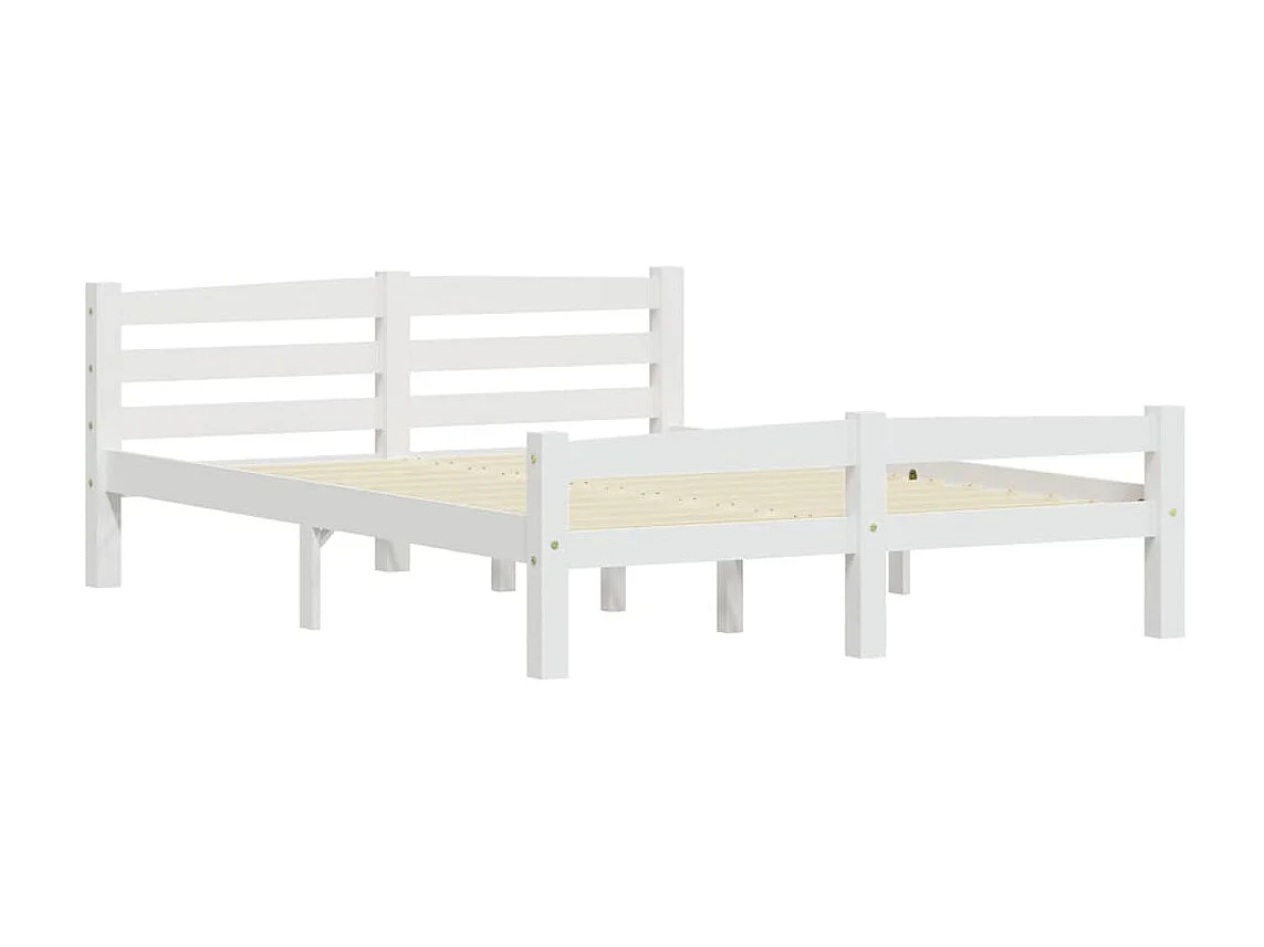 Cama 120x200 cm pinho maciço branco PT532347