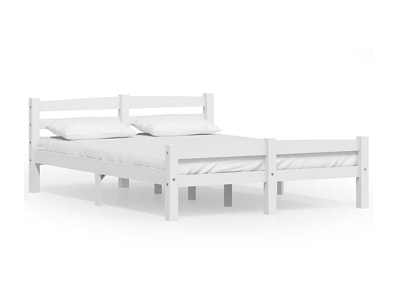 Cama 120x200 cm pinho maciço branco PT532347