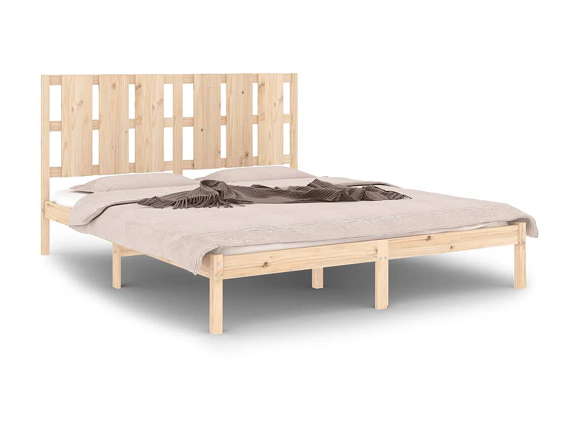 Lit-160x200 cm Bois de pin massif EGGB89806