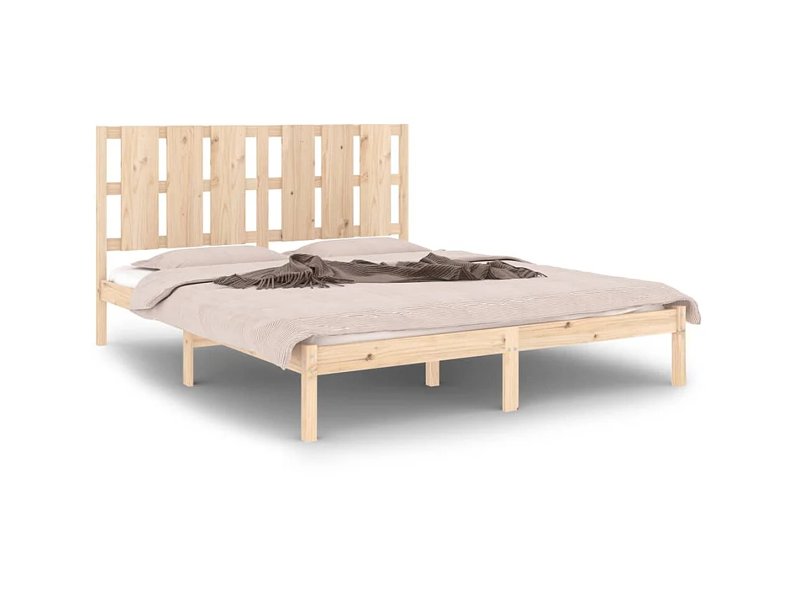 Lit-160x200 cm Bois de pin massif EGGB89806