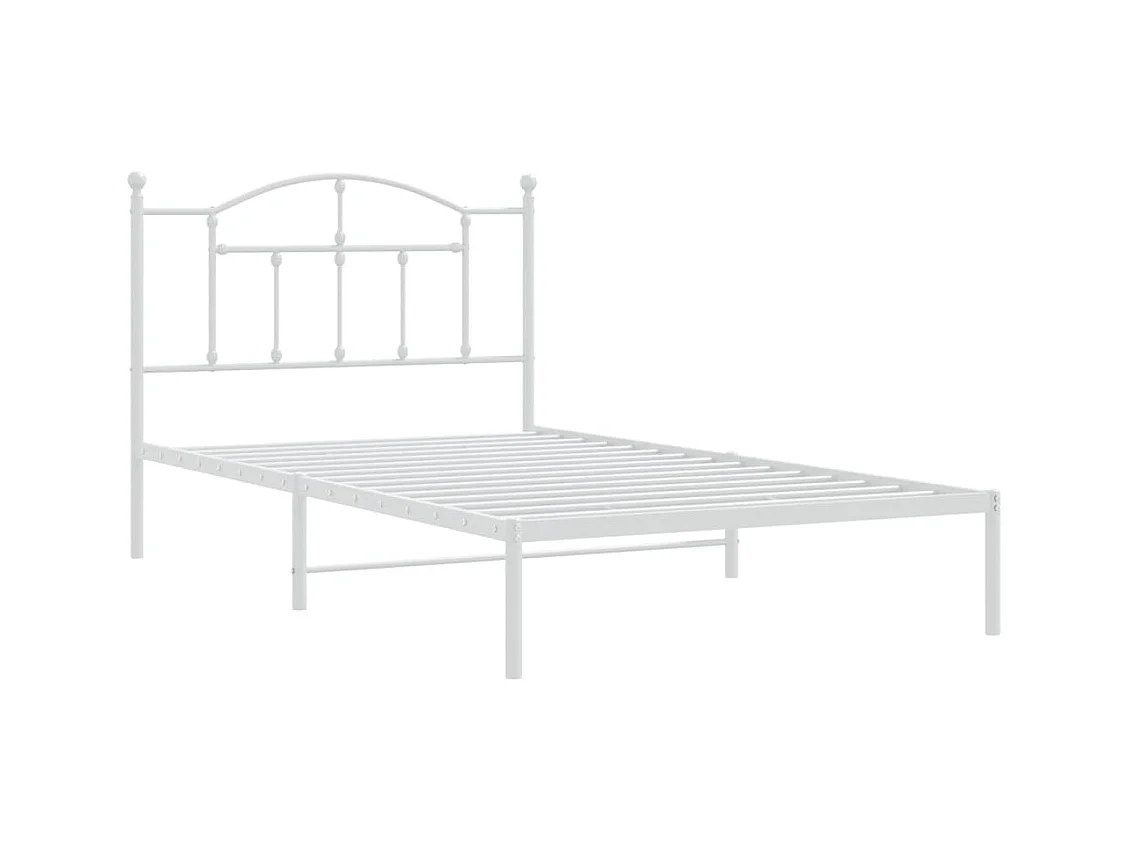 Bedframe met hoofdbord metaal wit 100x200 cm NL27664
