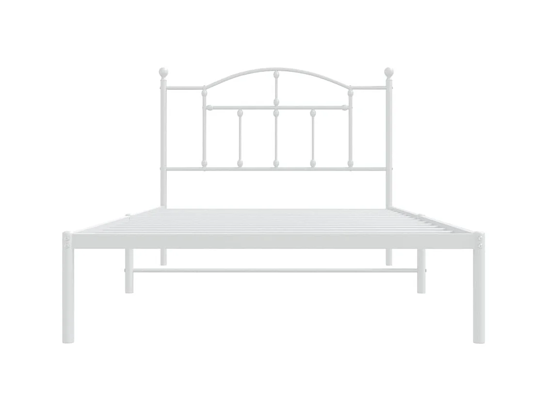 Bedframe met hoofdbord metaal wit 100x200 cm NL27664