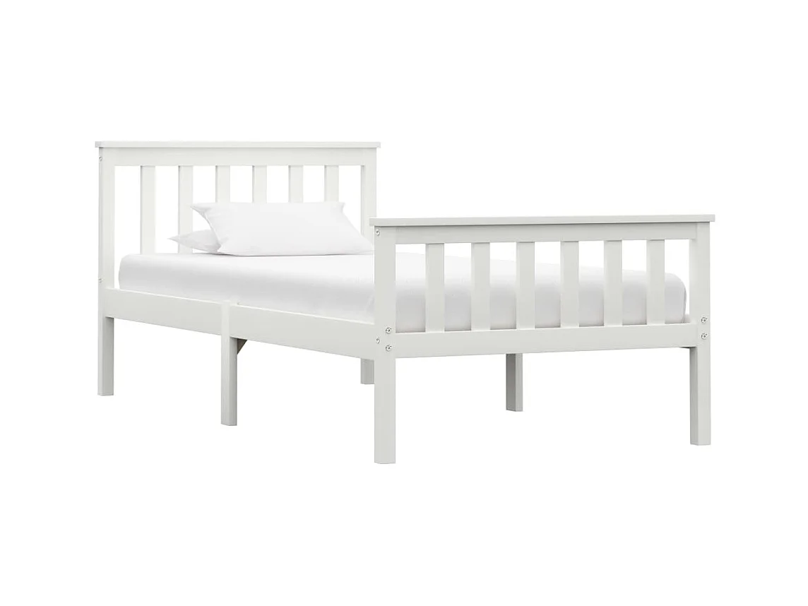 Bedframe massief grenenhout wit 100x200 cm NL79598