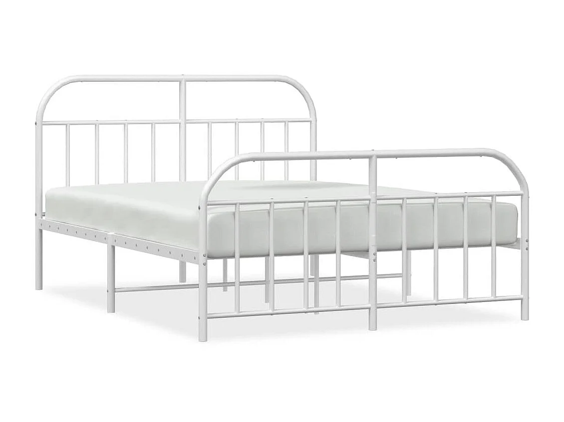 Bedframe met hoofd- en voeteneinde metaal wit 135x190 cm NL91449