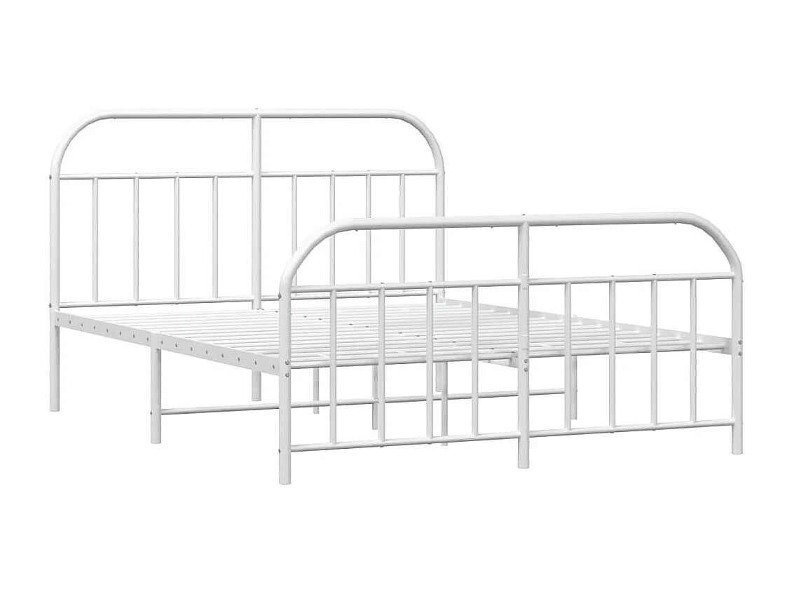 Bedframe met hoofd- en voeteneinde metaal wit 135x190 cm NL91449