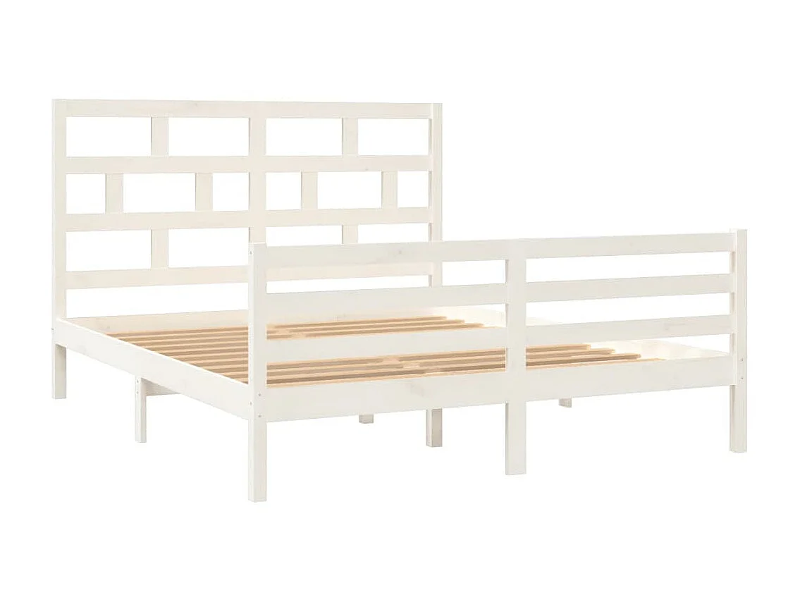 Lit-150x200 cm blanc bois massif très grand EGGB90255