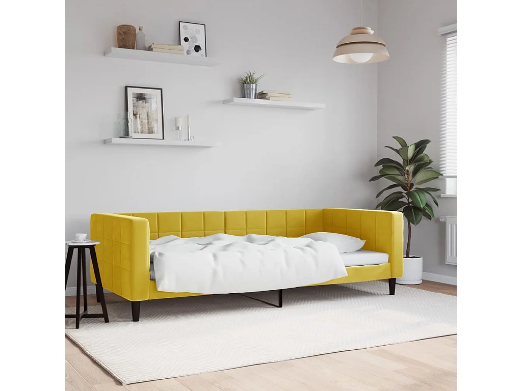 Tagesbett,Sofabett Gelb 90x200 cm Samt -gkd28268