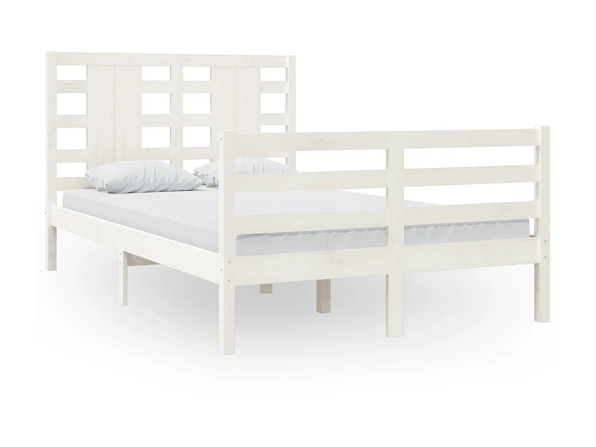 Lit-120x200 cm Blanc Bois de pin massif EGGB60263