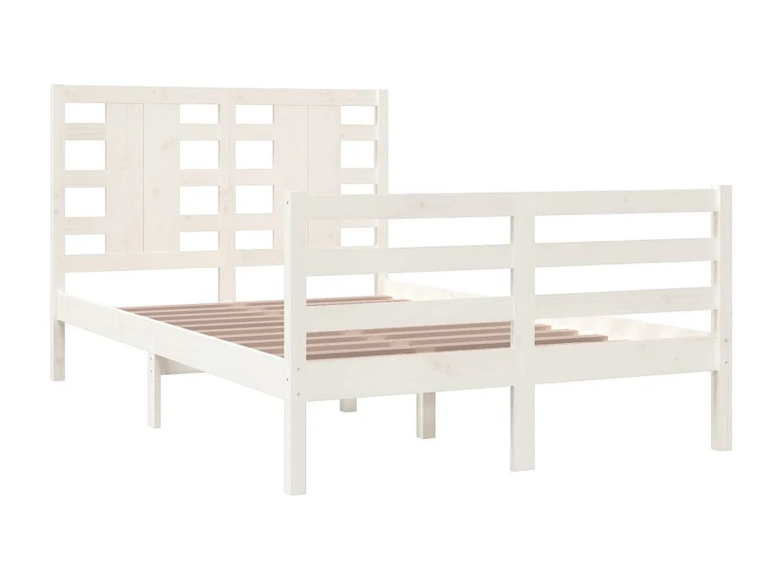 Lit-120x200 cm Blanc Bois de pin massif EGGB60263