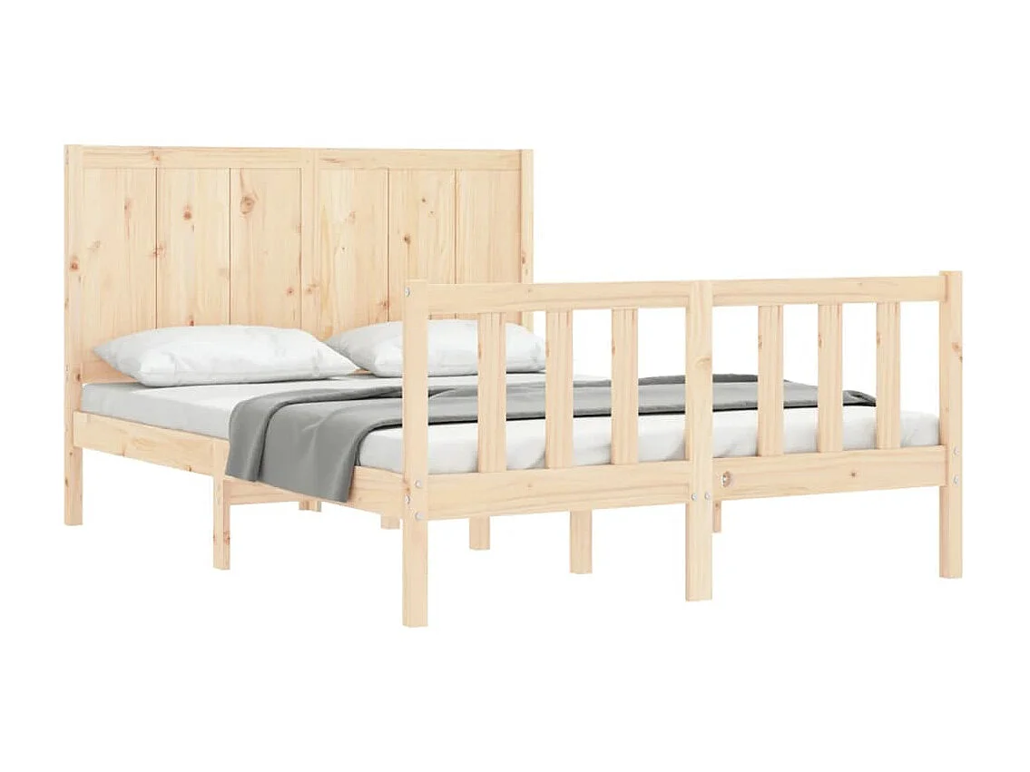 Cama com cabeceira 140x190 cm madeira maciça PT930059