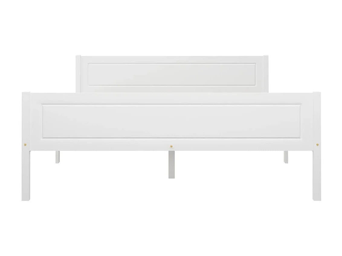 Lit-160x200 cm Bois de pin massif Blanc EGGB76546