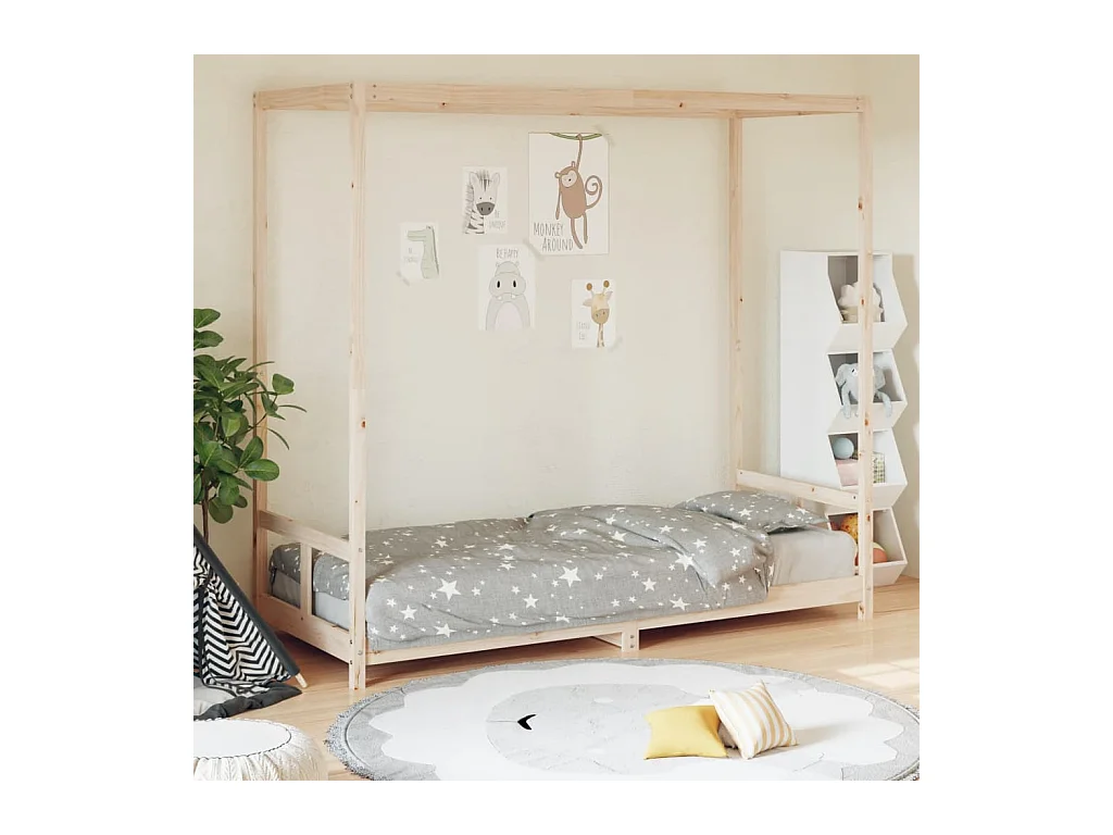Lit-80x200 cm pour enfants bois de pin massif EGGB11044