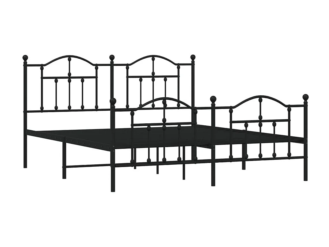 Cama com cabeceira e pés 160x200 cm metal preto PT443020