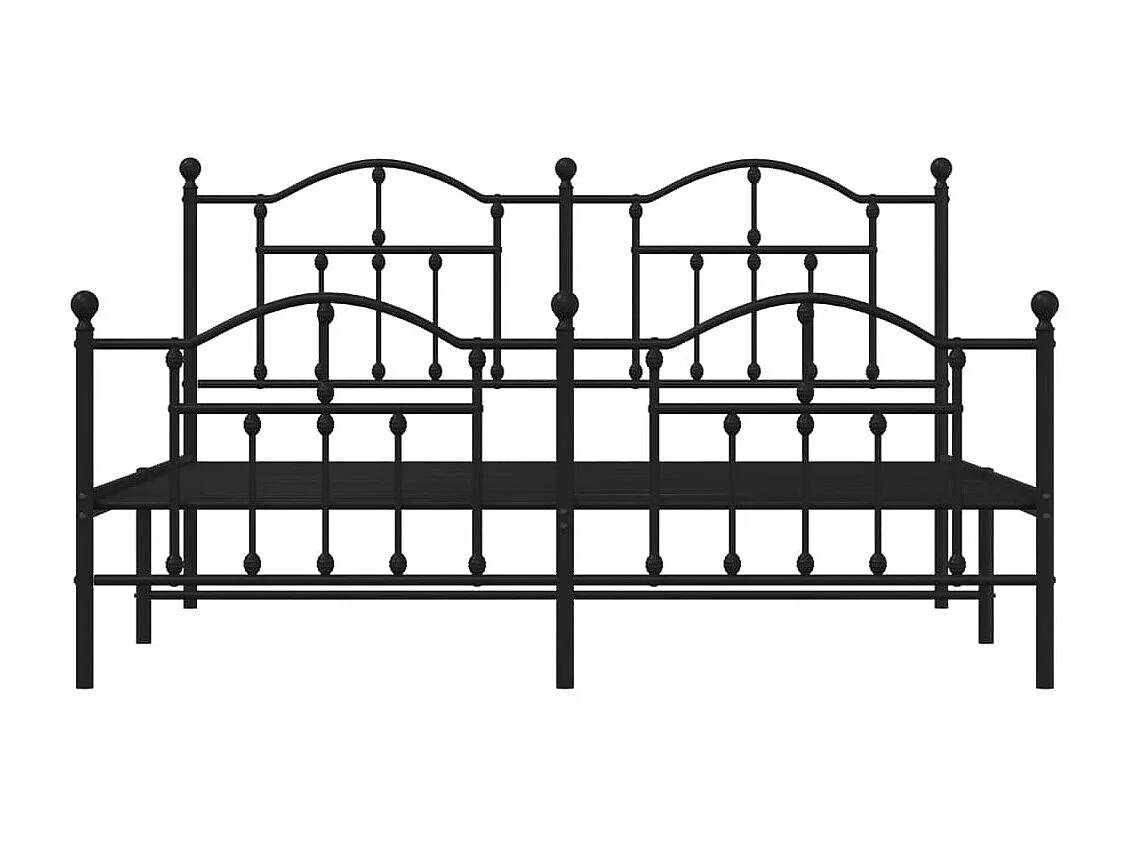 Cama com cabeceira e pés 160x200 cm metal preto PT443020
