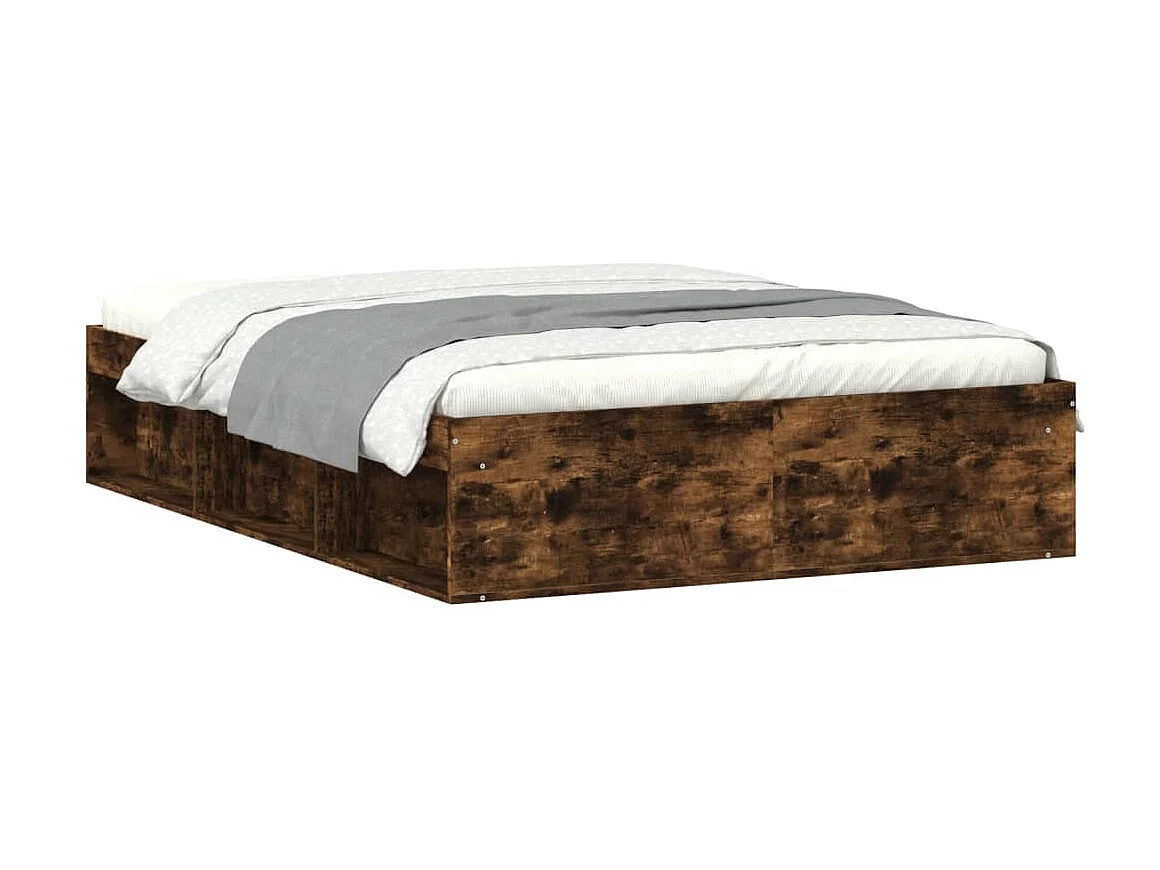 Lit-135x190 cm chêne fumé double EGGB32454