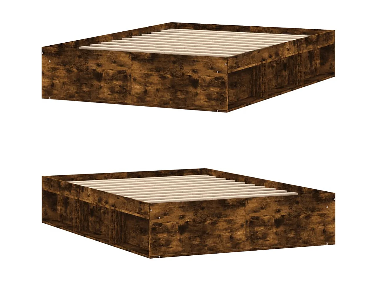 Lit-135x190 cm chêne fumé double EGGB32454