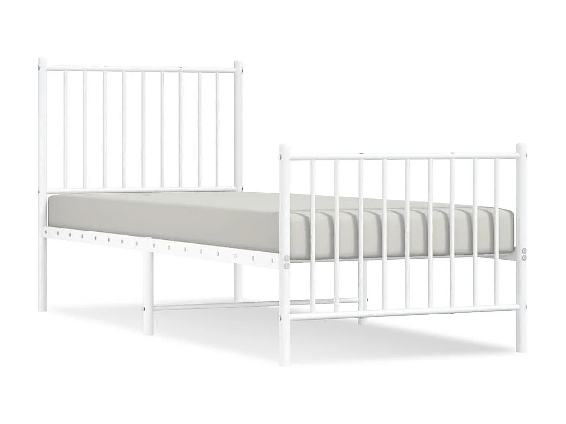 Bedframe met hoofd- en voeteneinde metaal wit 75x190 cm NL53228