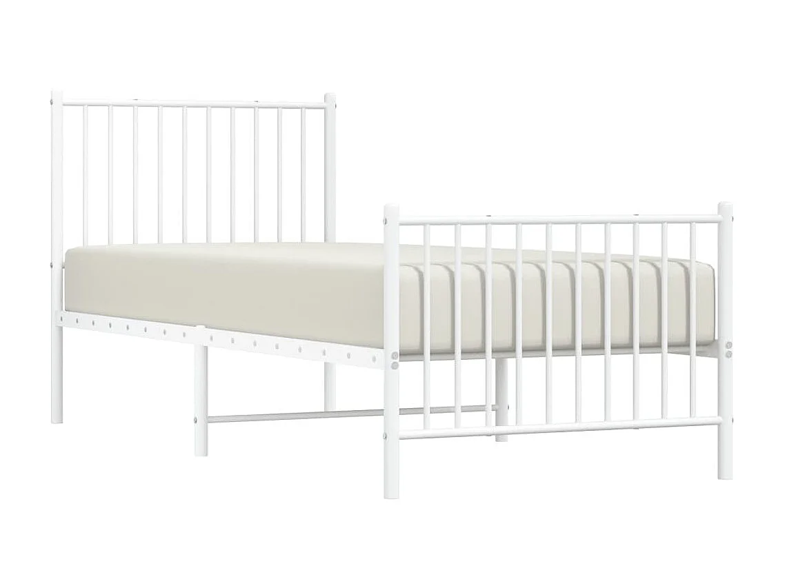 Bedframe met hoofd- en voeteneinde metaal wit 75x190 cm NL53228