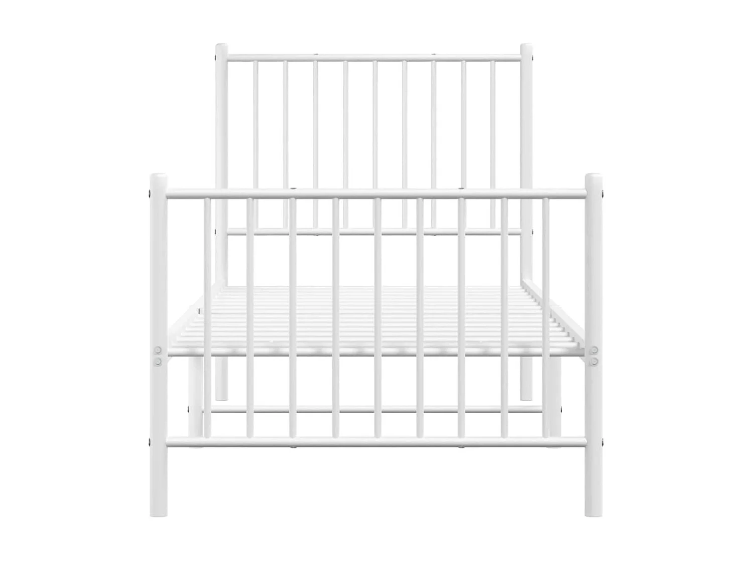 Bedframe met hoofd- en voeteneinde metaal wit 75x190 cm NL53228