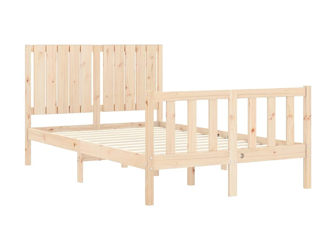 Bedframe met hoofdbord massief hout 120x200 cm NL76776