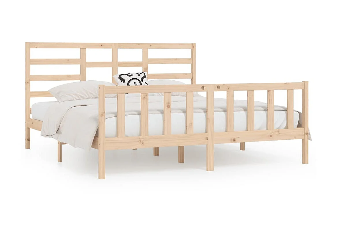 Cama 200x200 cm de madera maciza de pino ES59283