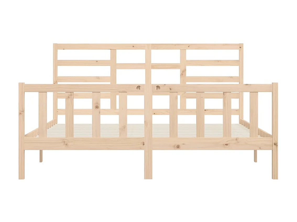 Cama 200x200 cm de madera maciza de pino ES59283