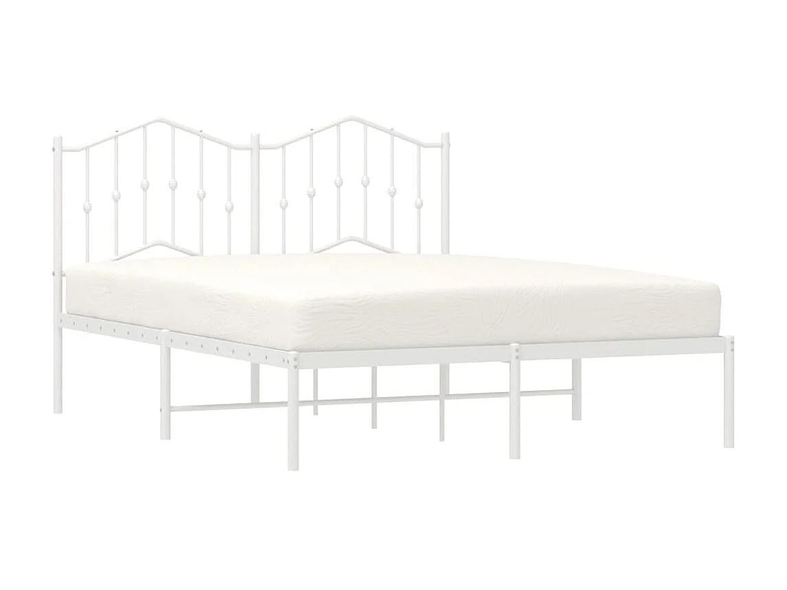 Lit-140x200 cm métal avec tête de lit blanc EGGB48279