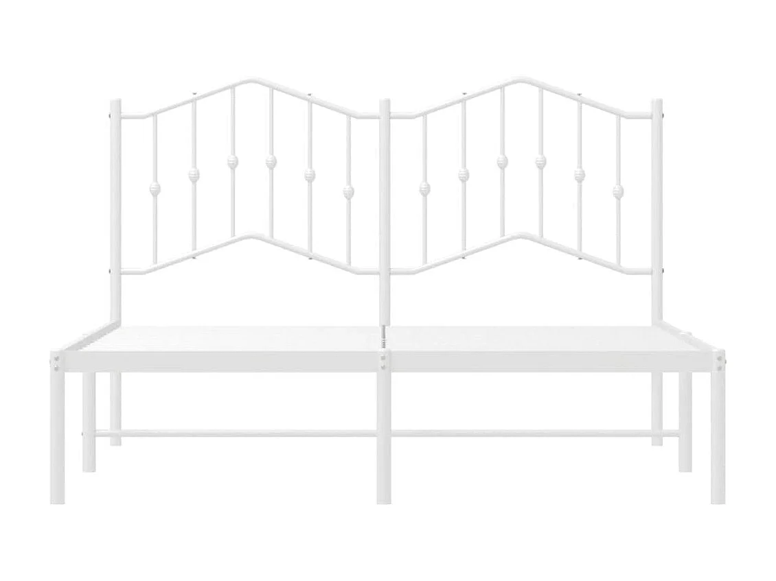 Lit-140x200 cm métal avec tête de lit blanc EGGB48279