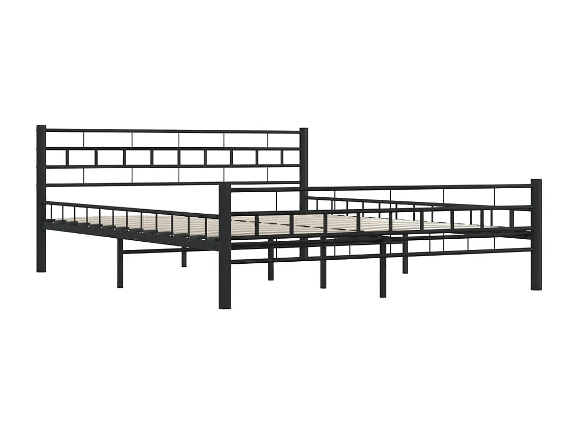 Lit-160x200 cm Noir Acier EGGB60641