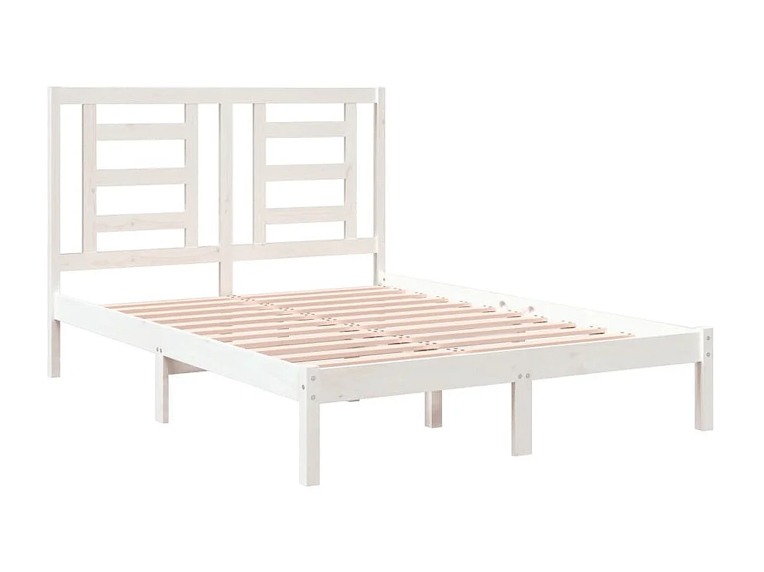 Lit-120x190 cm Blanc Bois massif Petit Double EGGB85383