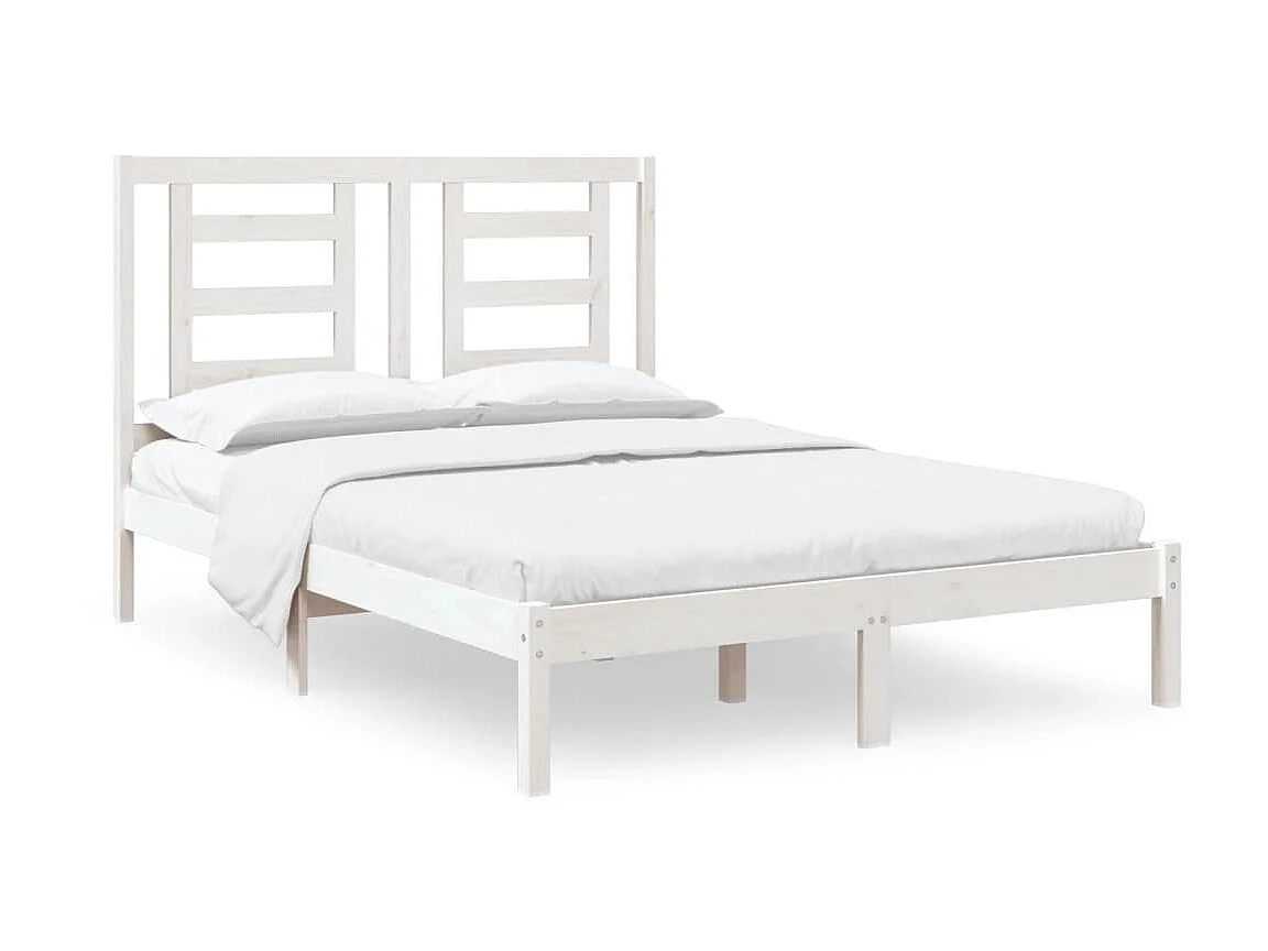 Cama dupla pequena 120x190cm madeira maciço branco PT747643