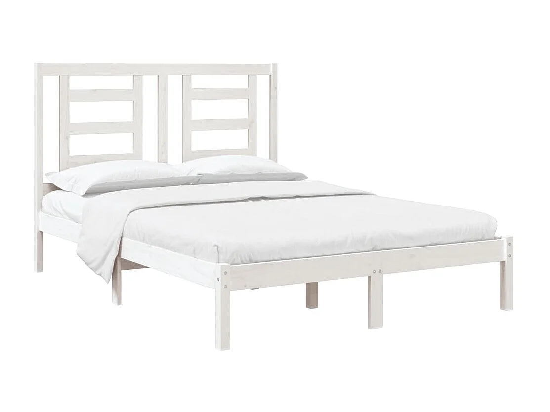 Cama dupla pequena 120x190cm madeira maciço branco PT747643