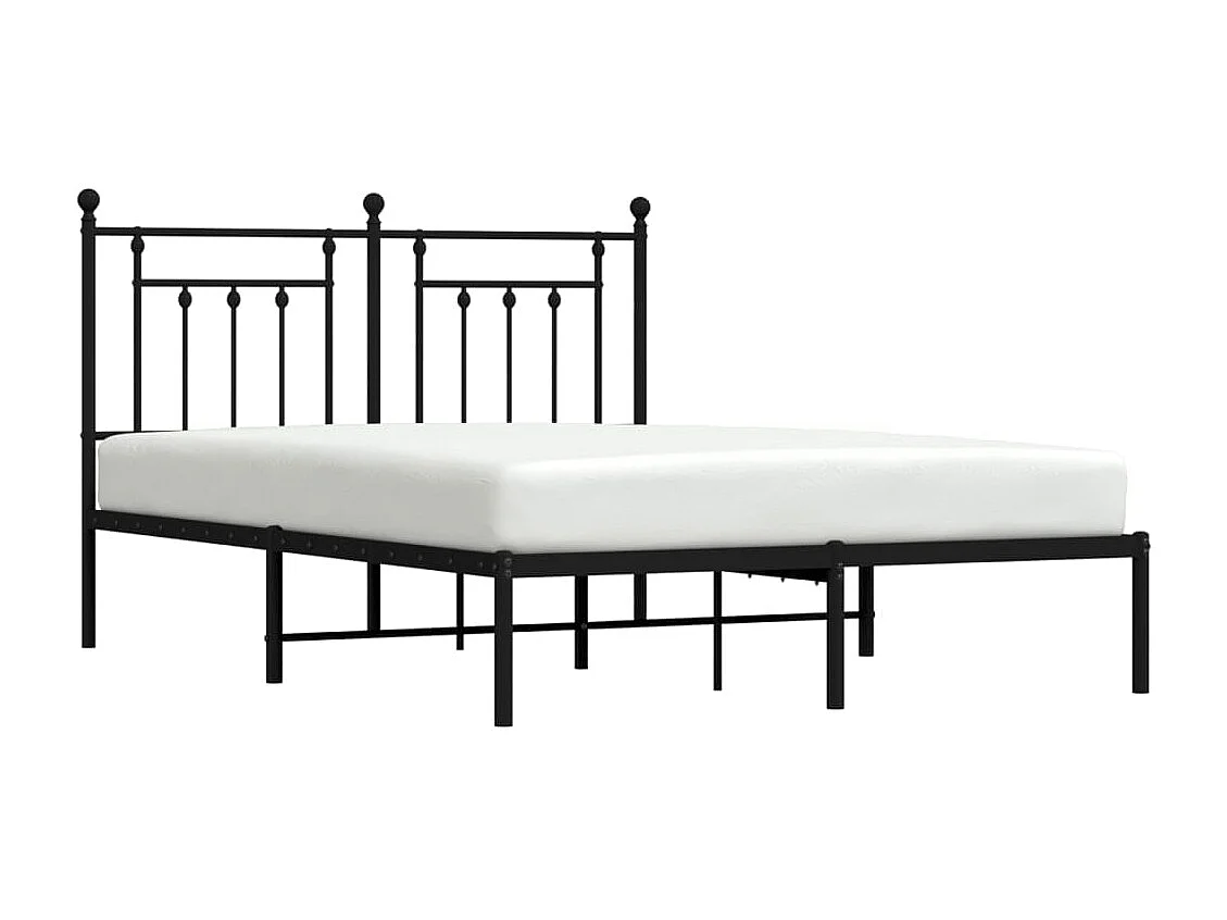 Cama com cabeceira 140x200 cm metal preto PT232441