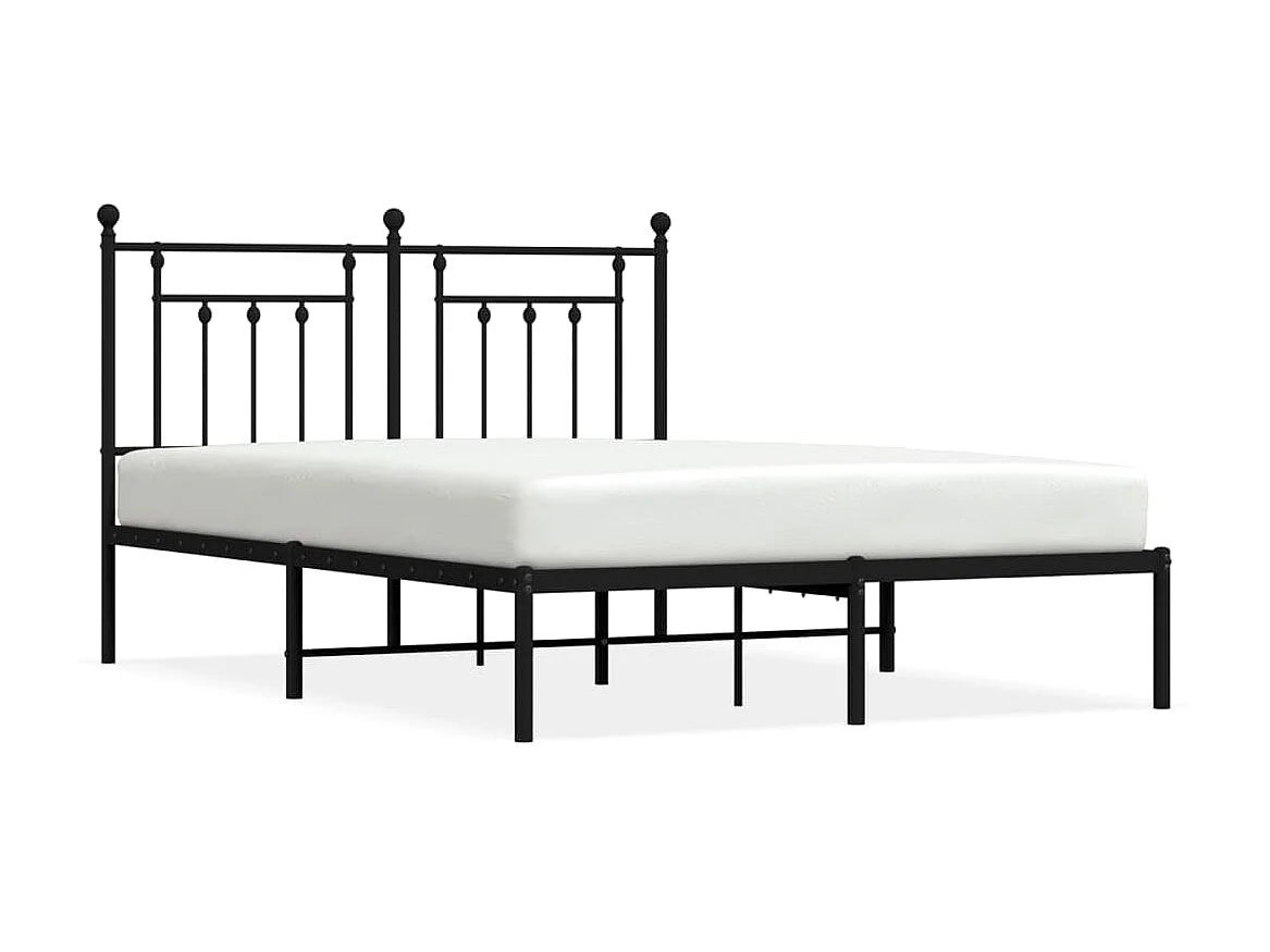 Cama 140x200 cm con cabecero metal negro ES50526
