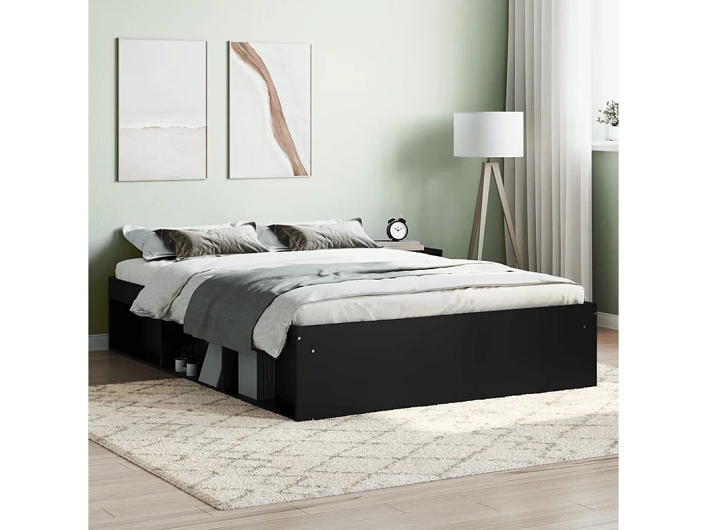 Lit-135x190 cm noir double EGGB99751