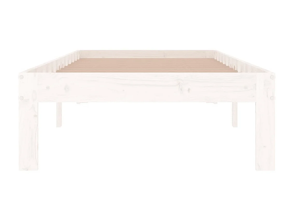 Cama pequena solteiro 75x190 cm madeira maciça branco PT473641