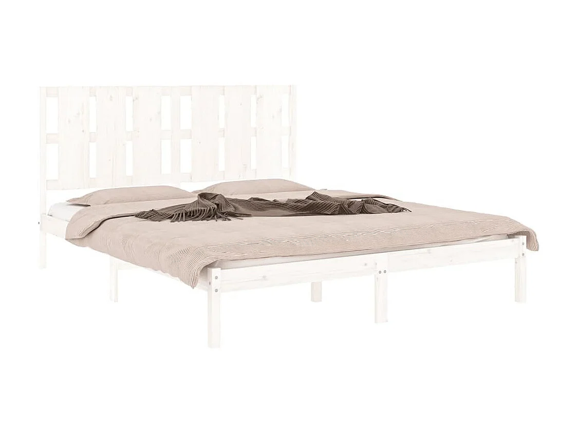 Cama 160x200 cm madeira de pinho maciça branco PT965848