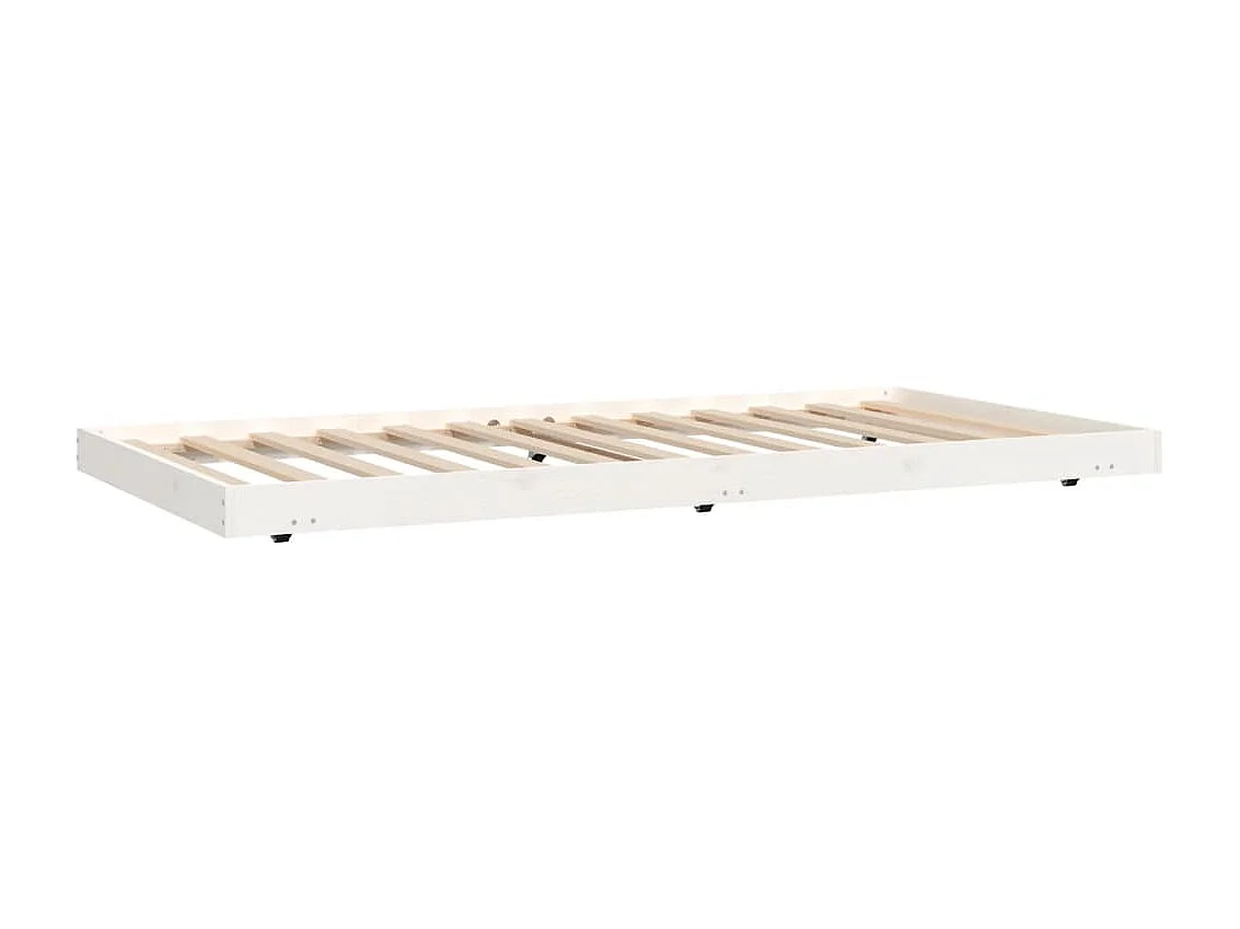 Lit-100x200 cm blanc bois de pin massif EGGB95074
