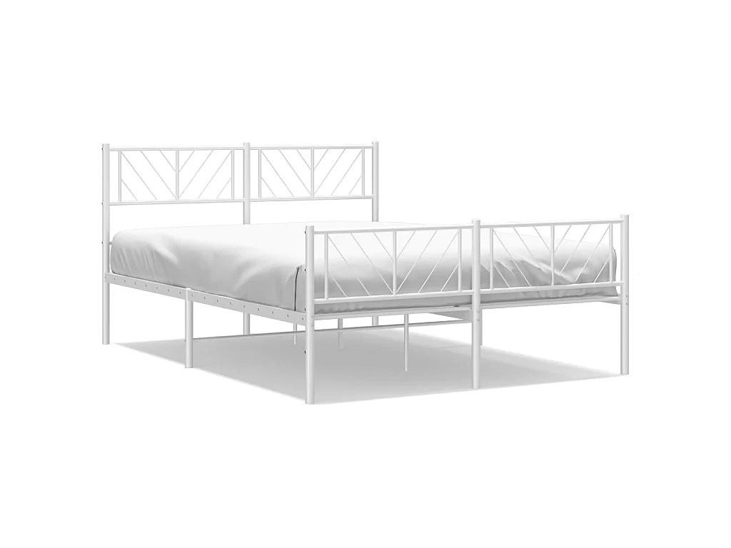 Lit-120x200 cm métal avec tête de lit/pied de lit blanc EGGB44870