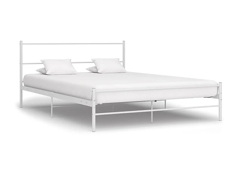 Lit-140x200 cm Blanc Métal EGGB37960