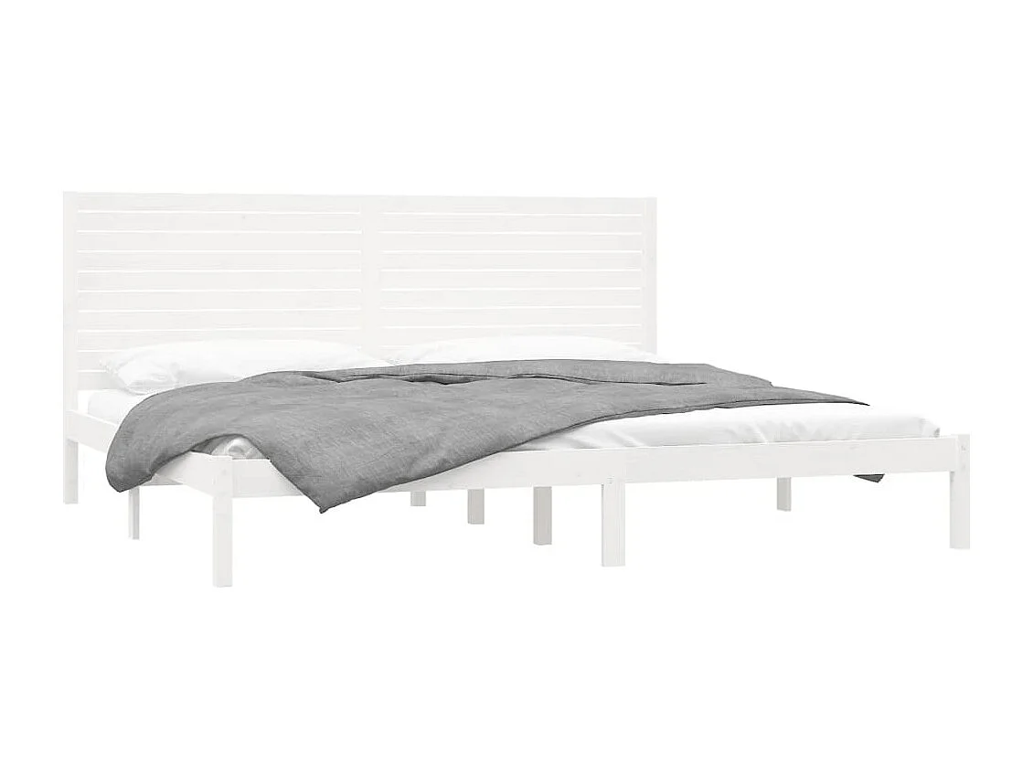 Lit-180x200 cm Blanc Bois massif Super King EGGB38928