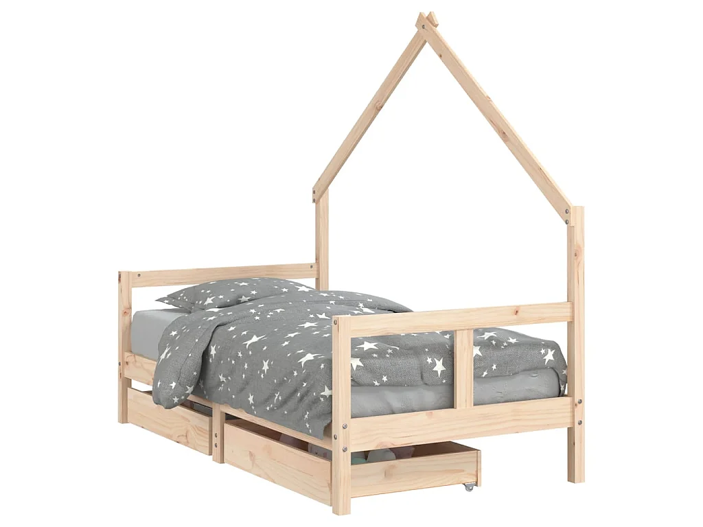 Cama 80x160 cm infantil con cajones madera de pino ES95826