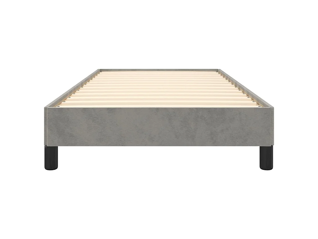 Cama 90x200 cm de terciopelo gris claro ES61769