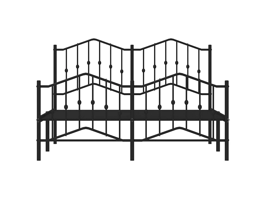 Cama 140x200 cm cabecero y estribo metal negro ES33103