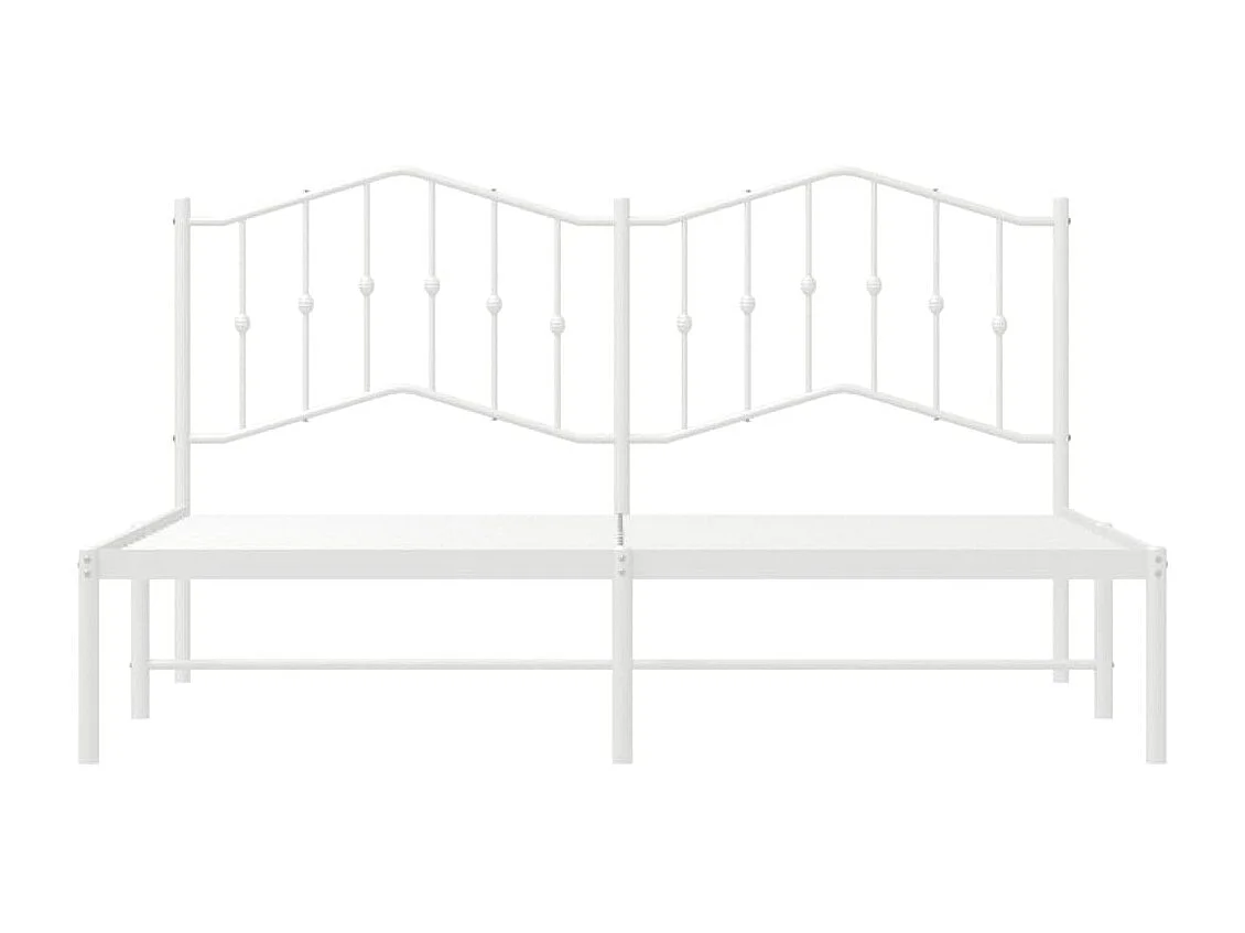 Lit-183x213 cm métal avec tête de lit blanc EGGB80227