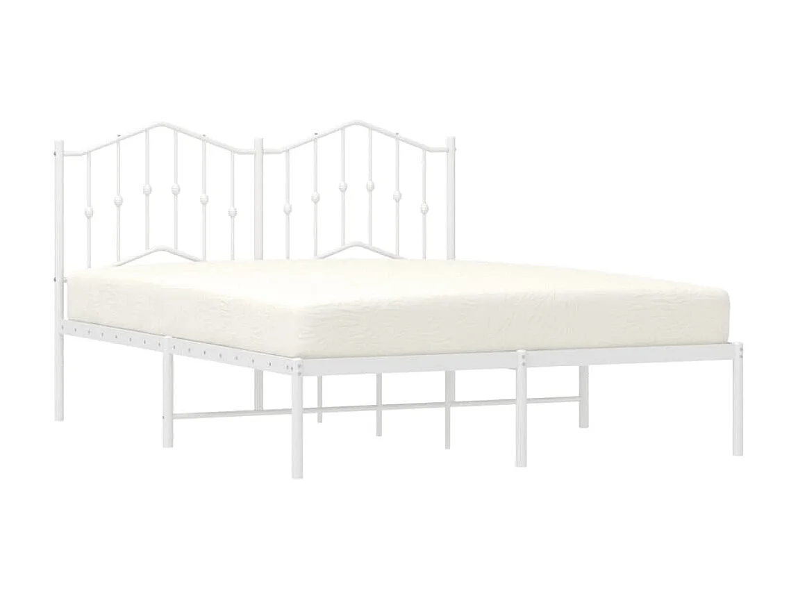 Bedframe met hoofdbord metaal wit 140x190 cm NL88713